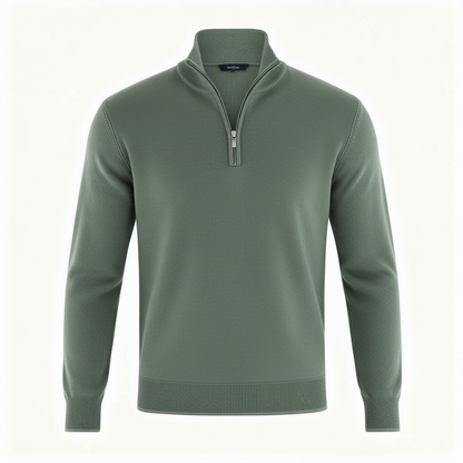 Eleganter Merino Komfort Pullover Damen Reißverschluss Moderne Strickware