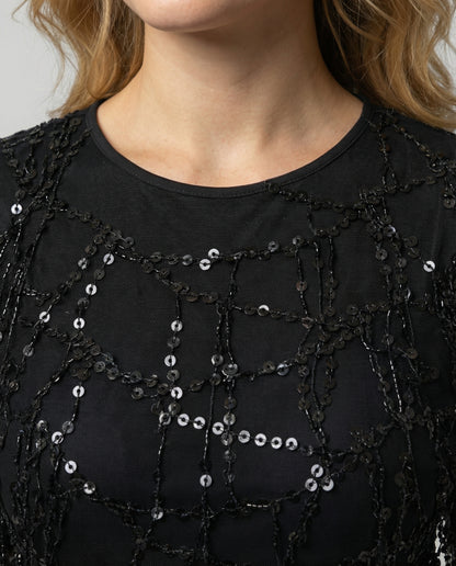 Elegantes Fransen Paillettenkleid Damen