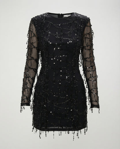 Elegantes Fransen Paillettenkleid Damen