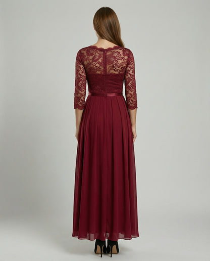 Elegantes Spitzen Brautjungfernkleid