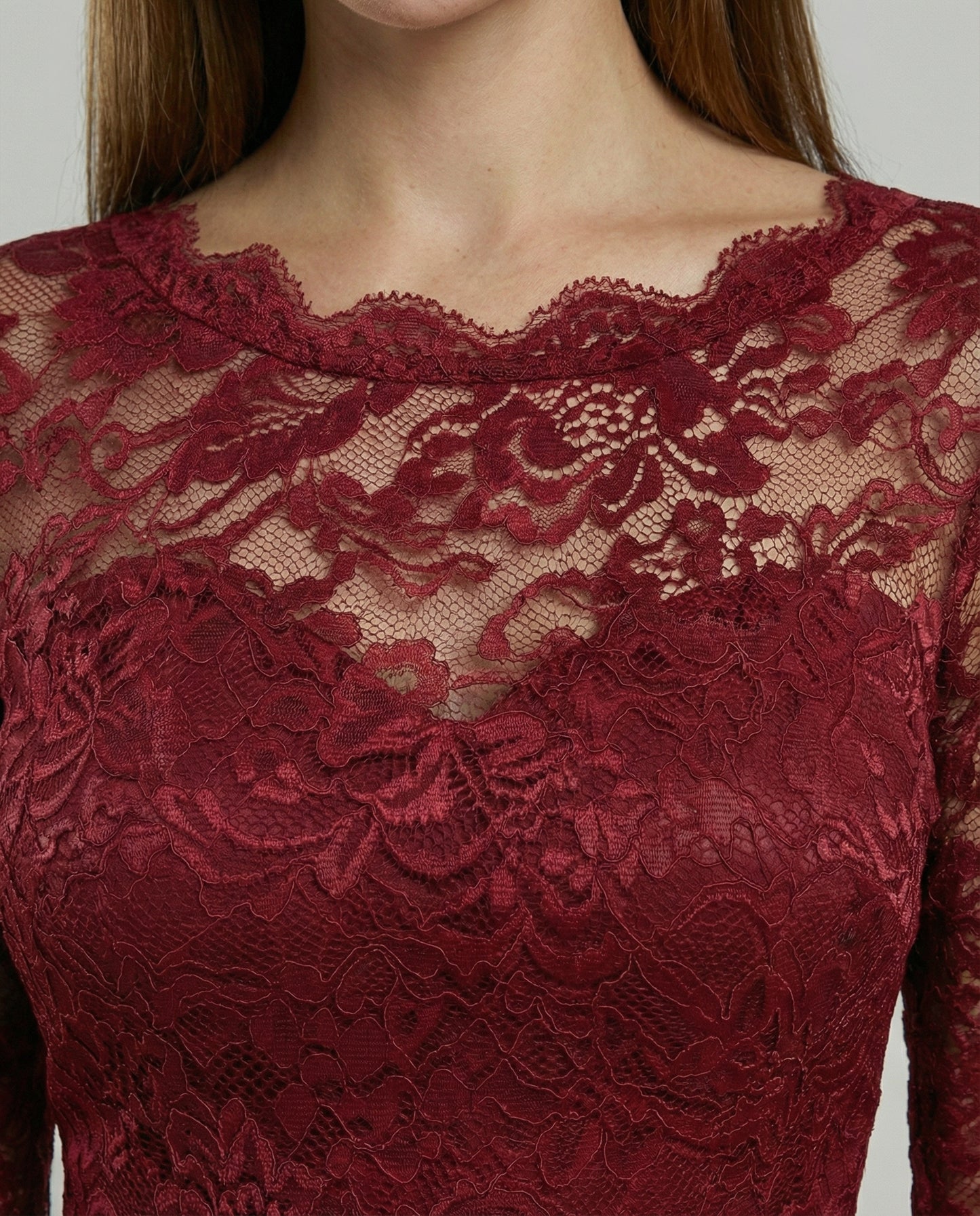 Elegantes Spitzen Brautjungfernkleid