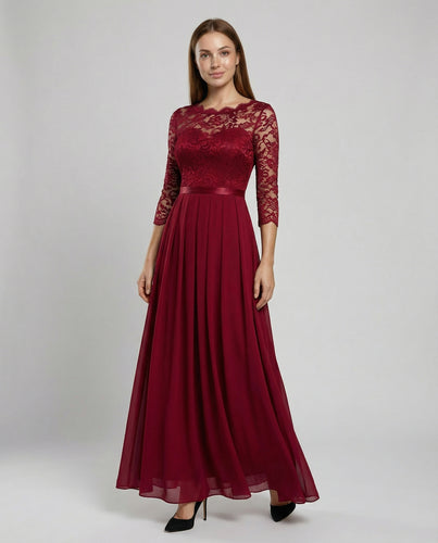 Elegantes Spitzen Brautjungfernkleid