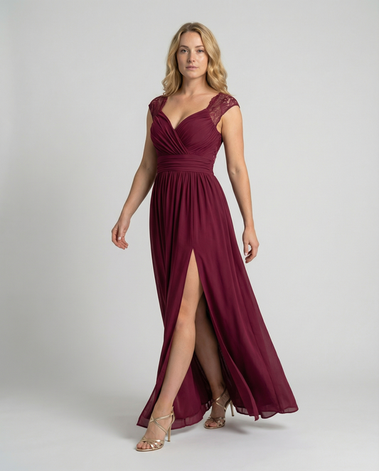 Abendkleid Damen V-Ausschnitt
