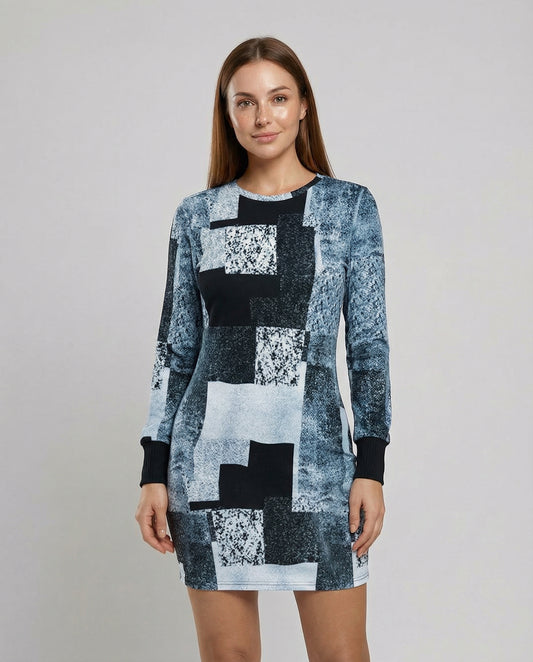 Damen Strickkleid Geometrisch