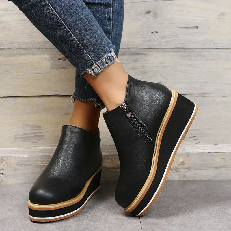 DMT | Stilvolle Stiefeletten mit Zipper und Plateau