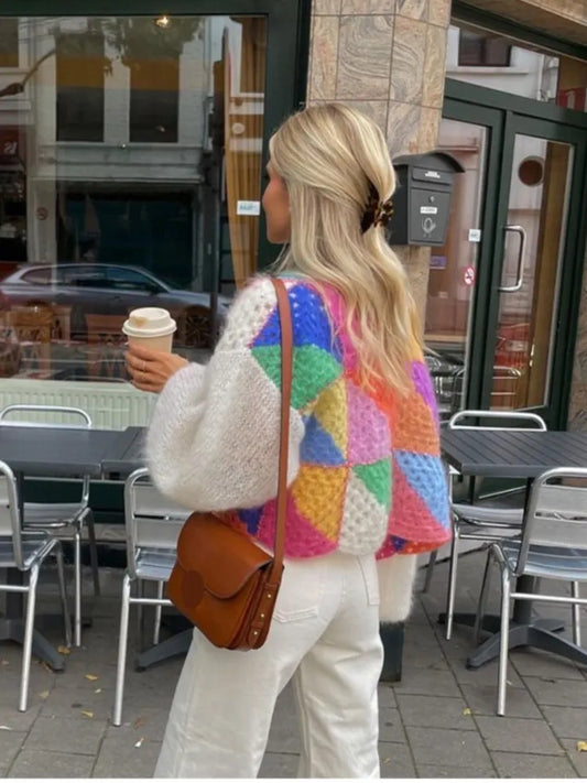 DMT | Gestreifte offene Strickjacke