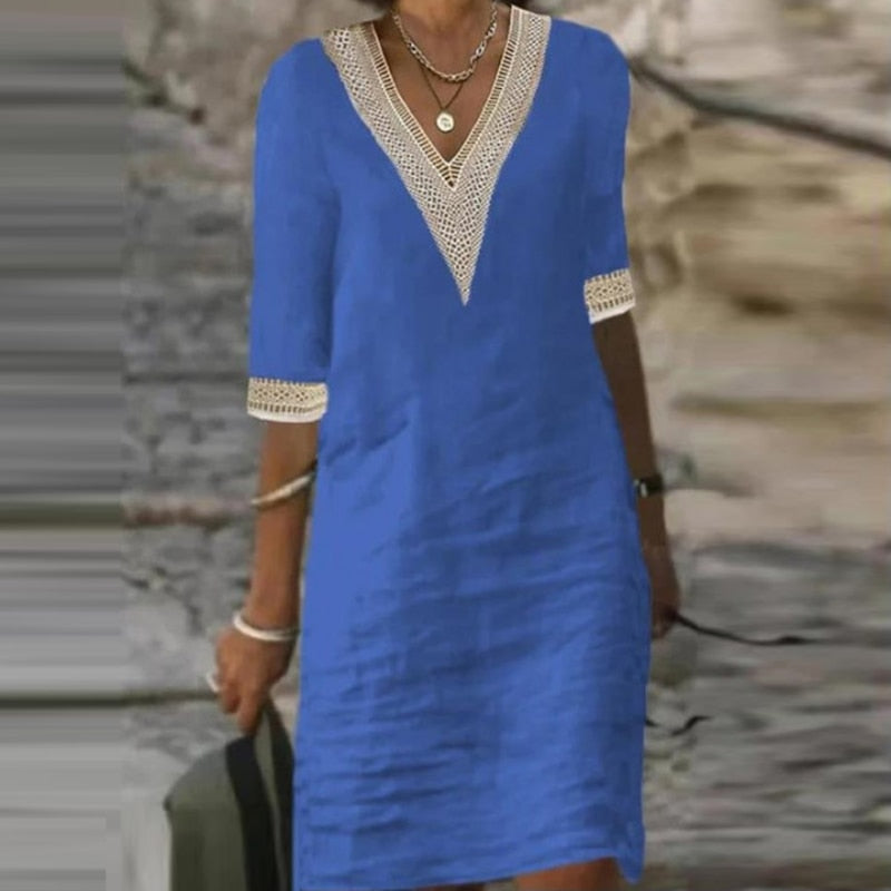 DMT | Stilvolles Leinen Sommerkleid für Frauen