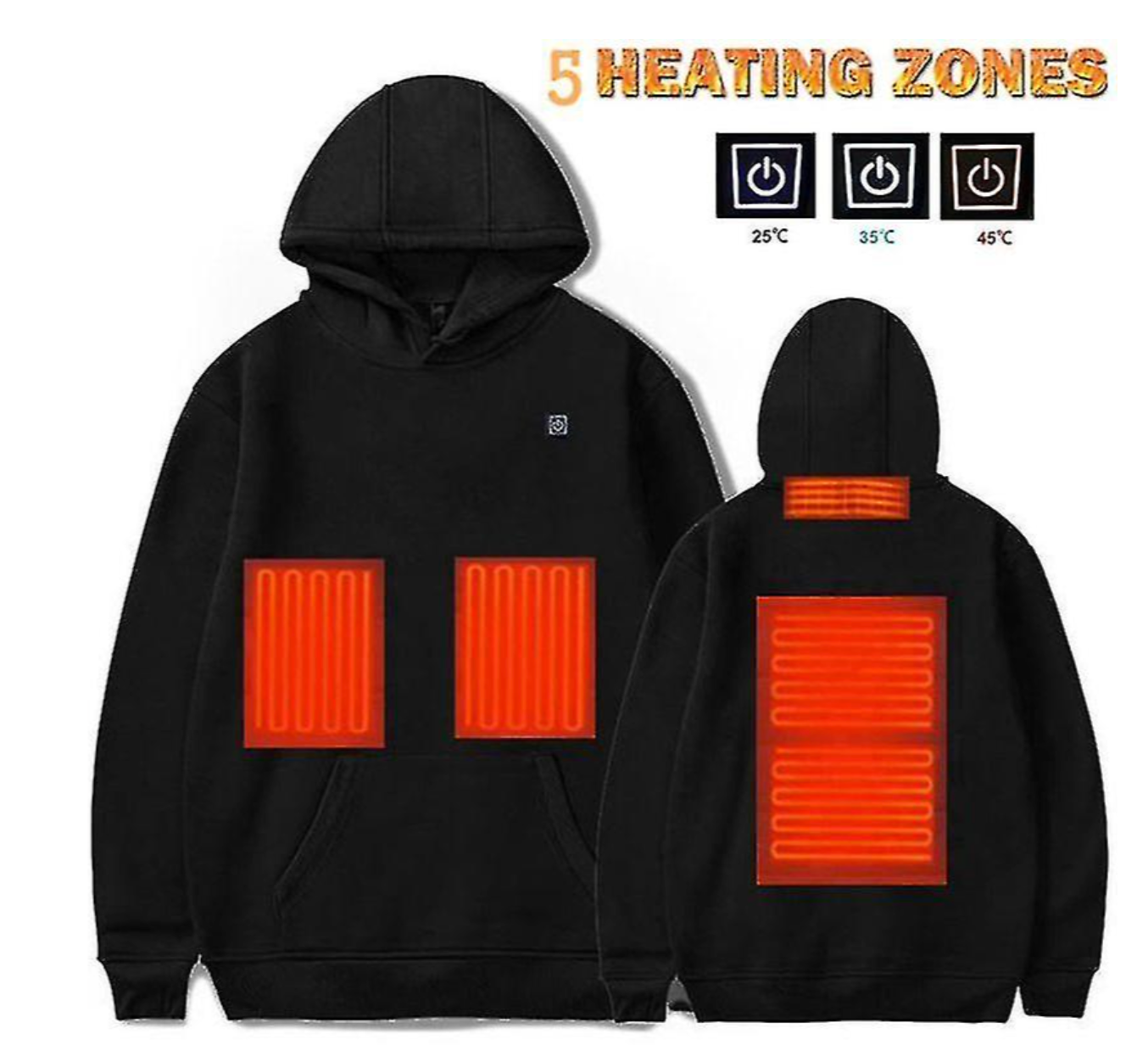 DMT | Hoodies, USB elektrische Heizung leichte Kapuzen-Sweatshirts Jacke