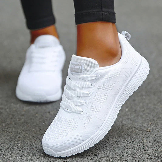 DMT | Damers Andningsbara Mesh Tyg Snörade Sneakers