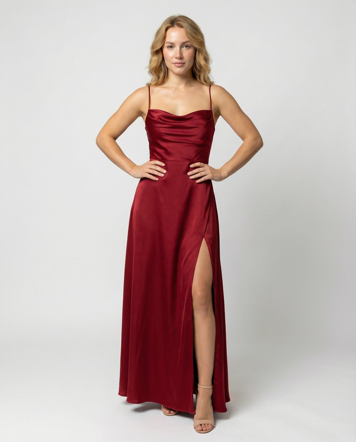 Elegantes Seiden Maxikleid Damen